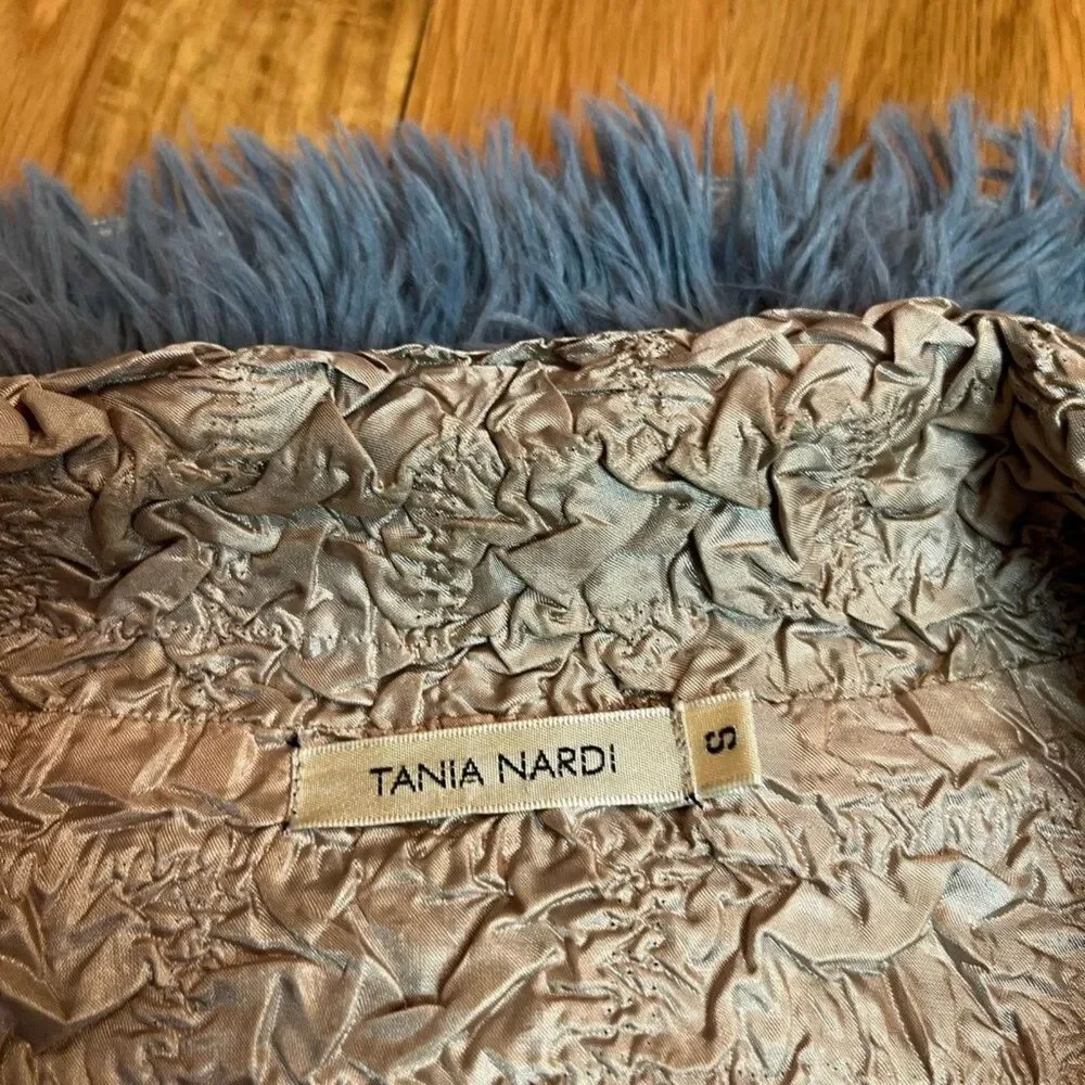 Tania Nardi Black Golden Reversible Crinkle Textured Jacket Size S